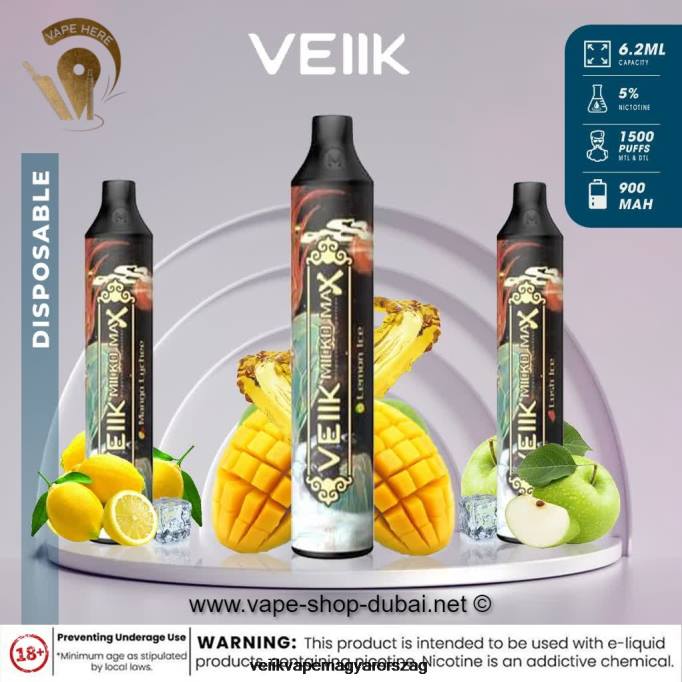 VEIIK Micko MAX eldobható vape 1500 fújás VPPV52 málna narancs - VEIIK Pod Magyarország