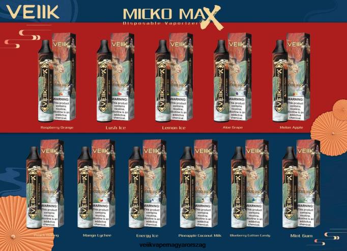 VEIIK Micko MAX eldobható vape 1500 fújás VPPV52 málna narancs - VEIIK Pod Magyarország